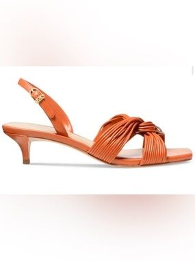 Michael Michael Kors Orange Alessia Kitten-Heel Slingback Sandals : 7M